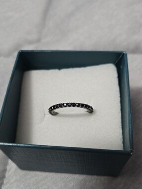 Black CZ and 925 Silver Ring - NWT - Size 7